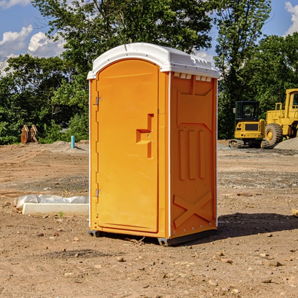 how often are the portable restrooms cleaned and serviced during a rental period in Dunlap